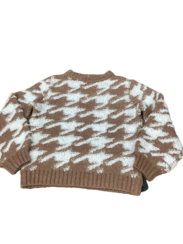 Sweater By Evereve In Brown & White, Size: S